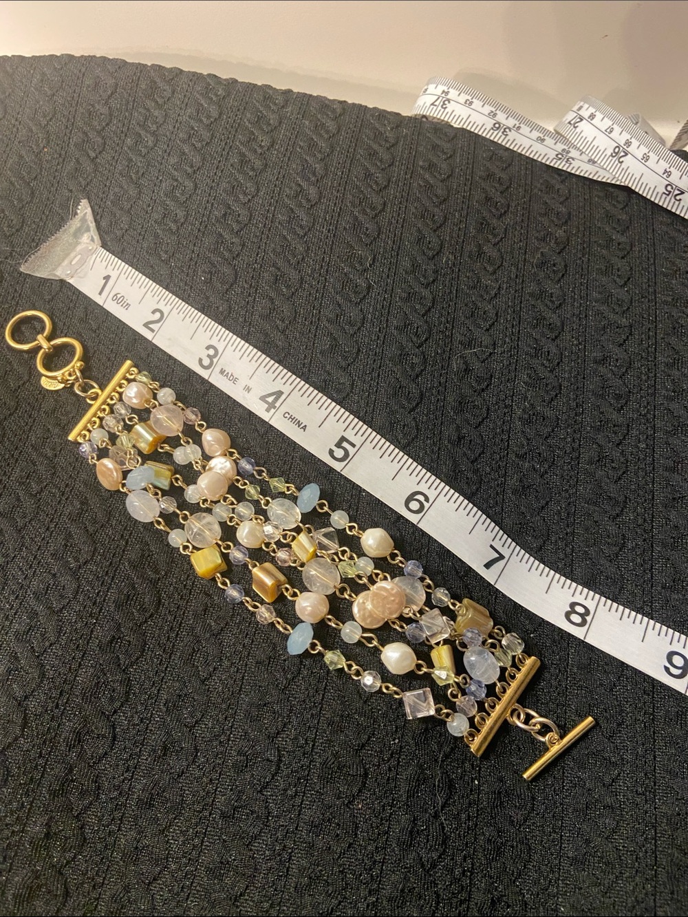 Cookie Lee Gold-Tone Multicolor Beaded pearl & stone Bracelet
